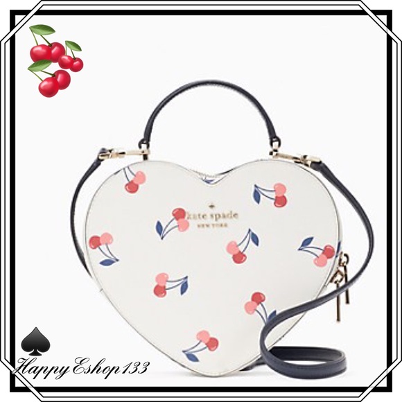kate spade Handbags - ♠️🍒 kate spade ♠️ 🍒 Love shack Cherry Printed Heart Crossbody Box Bag, Cream